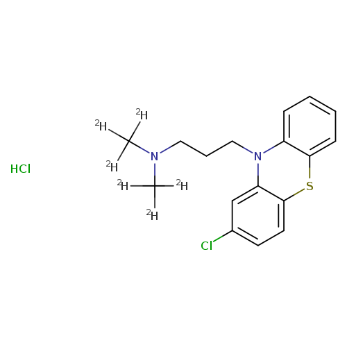 Clc1ccc2c(c1)N(CCCN(C([2H])([2H])[2H])C([2H])([2H])[2H])c1c(S2)cccc1.Cl