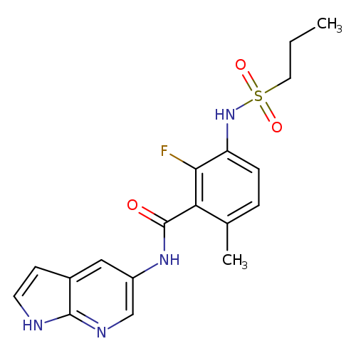 CCCS(=O)(=O)Nc1ccc(c(c1F)C(=O)Nc1cnc2c(c1)cc[nH]2)C