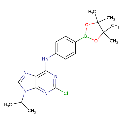 Clc1nc(Nc2ccc(cc2)B2OC(C(O2)(C)C)(C)C)c2c(n1)n(cn2)C(C)C