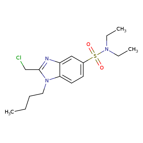 CCCCn1c(CCl)nc2c1ccc(c2)S(=O)(=O)N(CC)CC