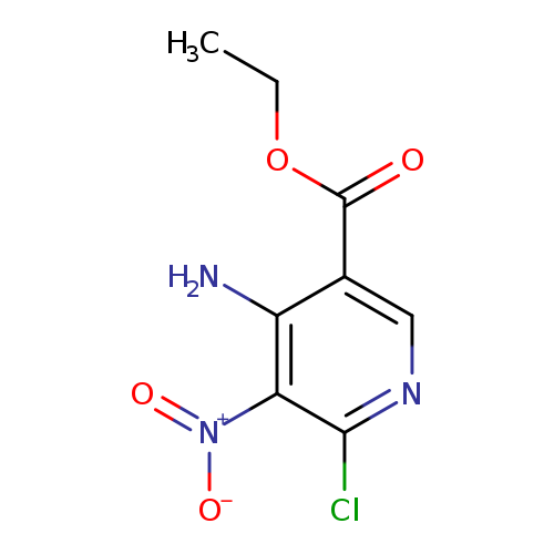 [O-][N+](=O)c1c(N)c(cnc1Cl)C(=O)OCC