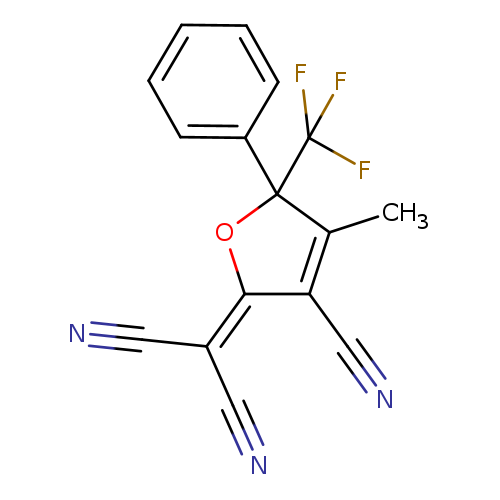 N#CC(=C1OC(C(=C1C#N)C)(c1ccccc1)C(F)(F)F)C#N