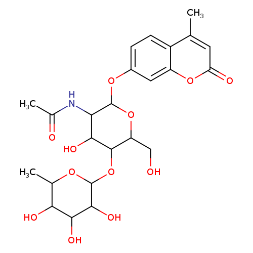 OCC1OC(Oc2ccc3c(c2)oc(=O)cc3C)C(C(C1OC1OC(C)C(C(C1O)O)O)O)NC(=O)C