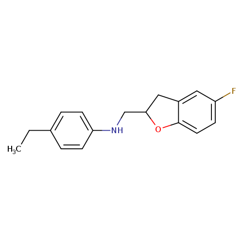 CCc1ccc(cc1)NCC1Cc2c(O1)ccc(c2)F