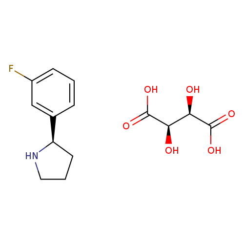 OC(=O)[C@@H]([C@H](C(=O)O)O)O.Fc1cccc(c1)[C@H]1CCCN1