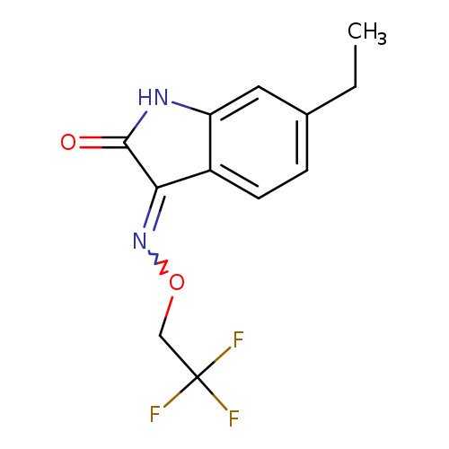 CCc1ccc2c(c1)NC(=O)C2=NOCC(F)(F)F