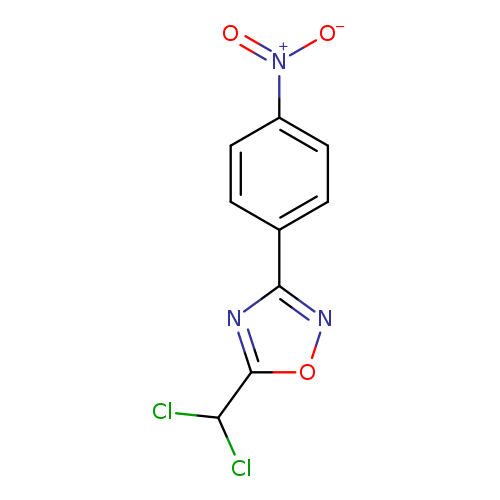 ClC(c1onc(n1)c1ccc(cc1)[N+](=O)[O-])Cl