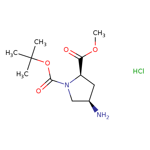 COC(=O)[C@H]1C[C@H](CN1C(=O)OC(C)(C)C)N.Cl