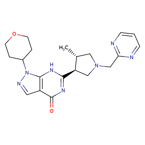 C[C@@H]1CN(C[C@H]1c1nc(=O)c2c([nH]1)n(nc2)C1CCOCC1)Cc1ncccn1