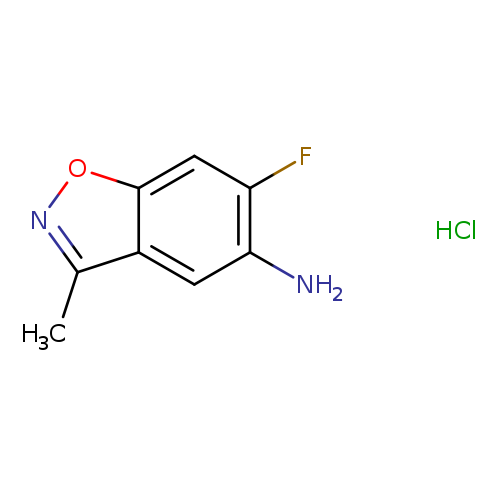 Fc1cc2onc(c2cc1N)C.Cl