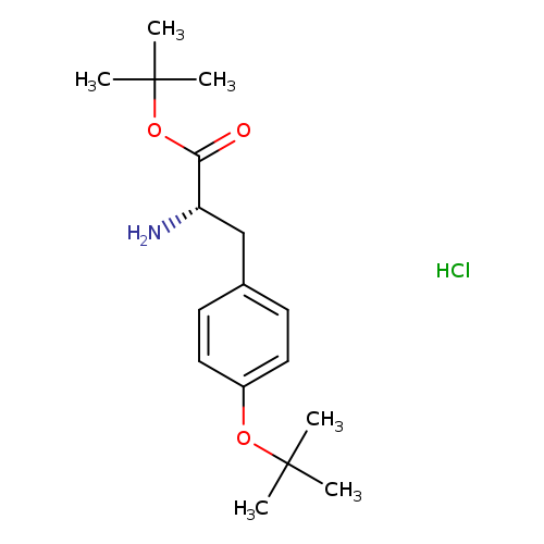 O=C([C@H](Cc1ccc(cc1)OC(C)(C)C)N)OC(C)(C)C.Cl