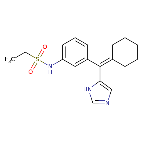CCS(=O)(=O)Nc1cccc(c1)C(=C1CCCCC1)c1cnc[nH]1