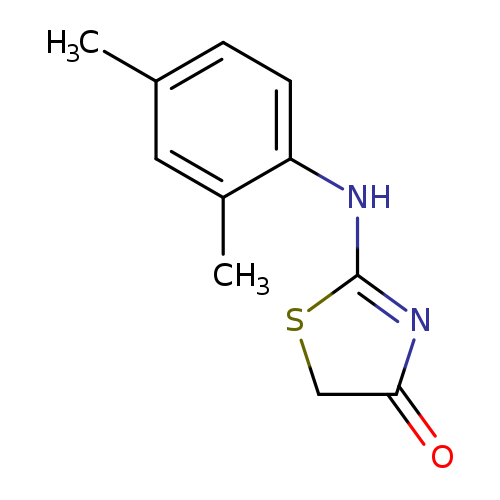 Cc1ccc(c(c1)C)NC1=NC(=O)CS1