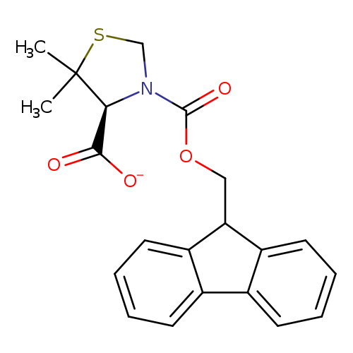 [O-]C(=O)[C@@H]1N(CSC1(C)C)C(=O)OCC1c2ccccc2c2c1cccc2