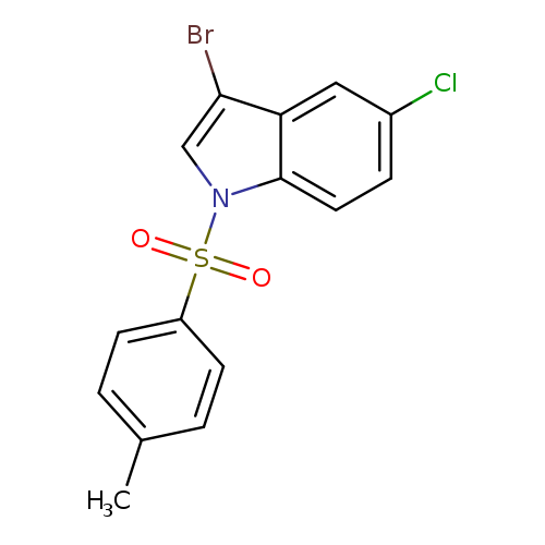 Cc1ccc(cc1)S(=O)(=O)n1cc(c2c1ccc(c2)Cl)Br