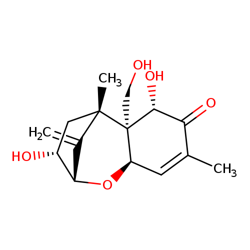 OC[C@@]12[C@@H](C=C(C(=O)[C@H]1O)C)O[C@H]1C(=C)[C@]2(C)C[C@H]1O