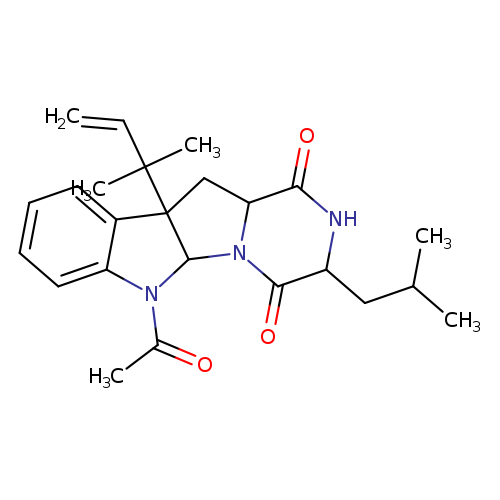 C=CC(C12CC3N(C2N(c2c1cccc2)C(=O)C)C(=O)C(NC3=O)CC(C)C)(C)C