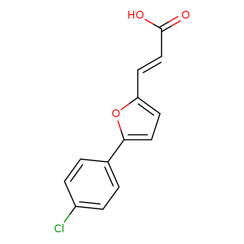 OC(=O)/C=C/c1ccc(o1)c1ccc(cc1)Cl