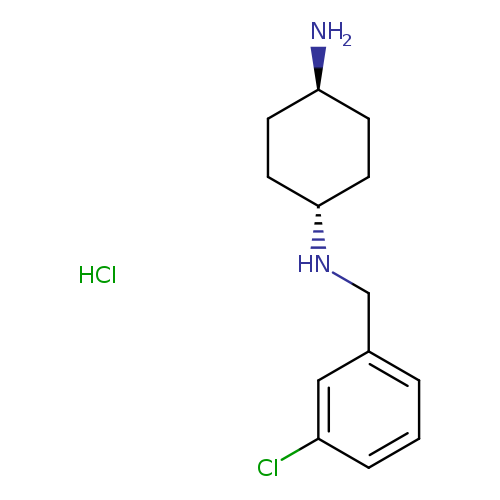 N[C@@H]1CC[C@H](CC1)NCc1cccc(c1)Cl.Cl