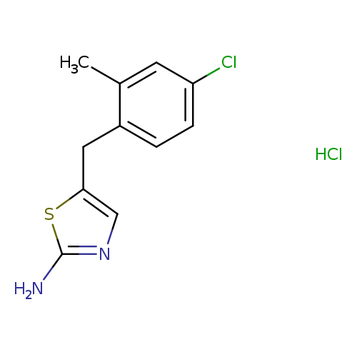 Clc1ccc(c(c1)C)Cc1cnc(s1)N.Cl