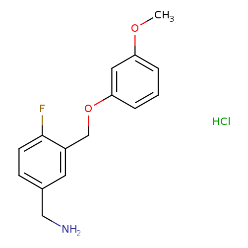 NCc1ccc(c(c1)COc1cccc(c1)OC)F.Cl