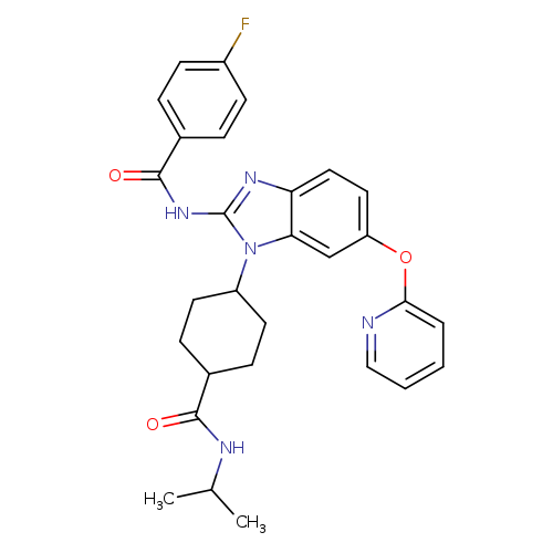 CC(NC(=O)C1CCC(CC1)n1c(NC(=O)c2ccc(cc2)F)nc2c1cc(cc2)Oc1ccccn1)C