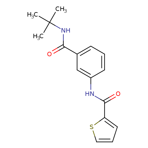 O=C(c1cccc(c1)NC(=O)c1cccs1)NC(C)(C)C