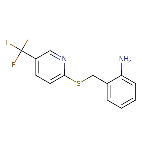 Nc1ccccc1CSc1ccc(cn1)C(F)(F)F