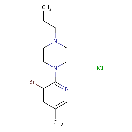 CCCN1CCN(CC1)c1ncc(cc1Br)C.Cl