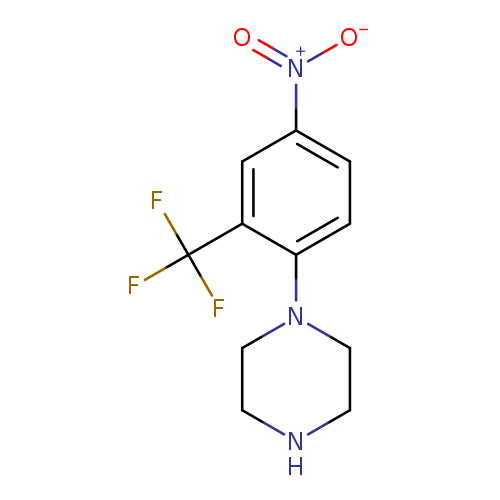 [O-][N+](=O)c1ccc(c(c1)C(F)(F)F)N1CCNCC1