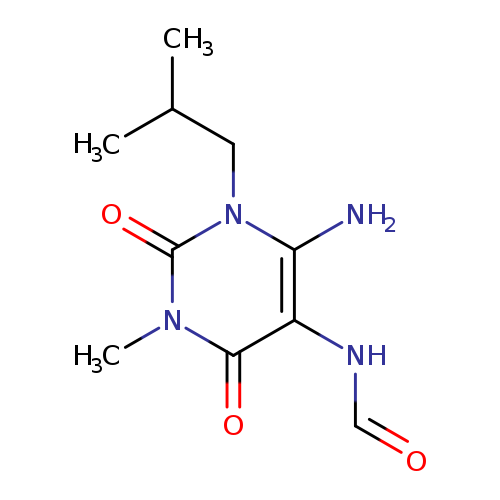 O=CNc1c(N)n(CC(C)C)c(=O)n(c1=O)C