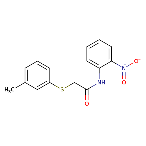 O=C(Nc1ccccc1[N+](=O)[O-])CSc1cccc(c1)C