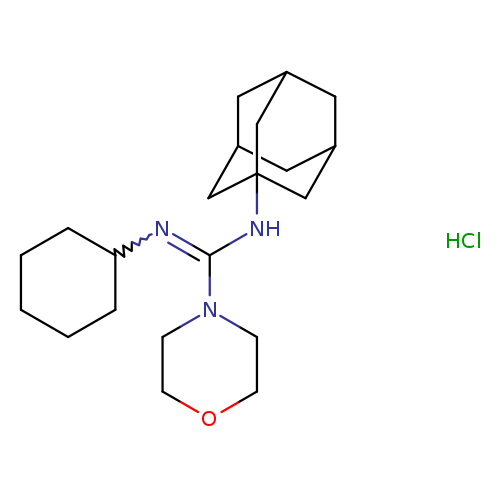C1CCC(CC1)N=C(N1CCOCC1)NC12CC3CC(C2)CC(C1)C3.Cl