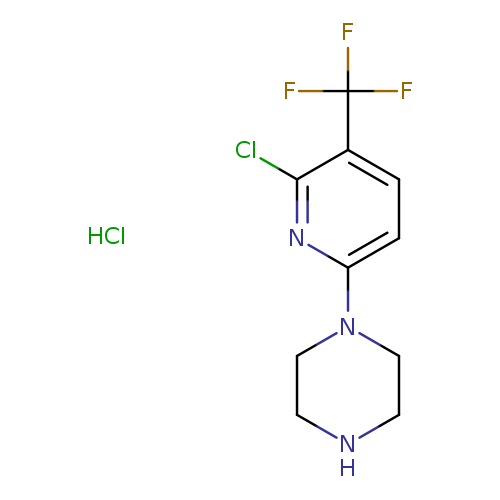 FC(c1ccc(nc1Cl)N1CCNCC1)(F)F.Cl