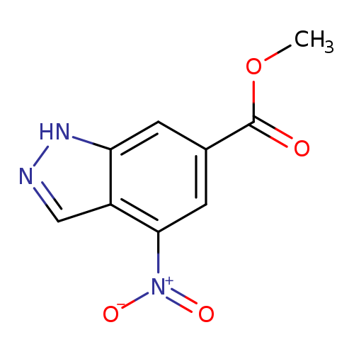 [O-][N+](=O)c1cc(cc2c1cn[nH]2)C(=O)OC