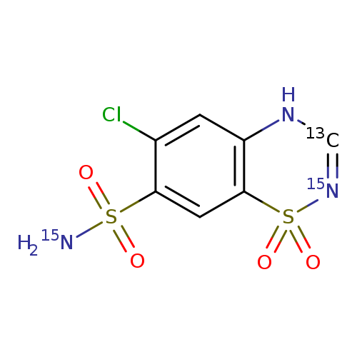 Clc1cc2N[13CH]=[15N]S(=O)(=O)c2cc1S(=O)(=O)[15NH2]