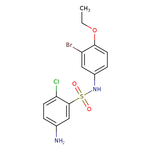 CCOc1ccc(cc1Br)NS(=O)(=O)c1cc(N)ccc1Cl