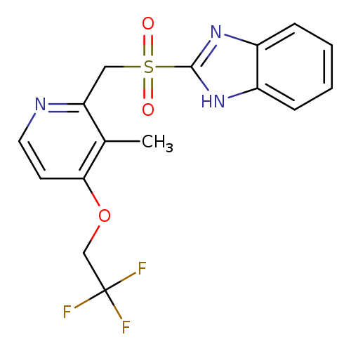 Cc1c(ccnc1CS(=O)(=O)c1nc2c([nH]1)cccc2)OCC(F)(F)F