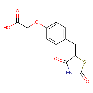 OC(=O)COc1ccc(cc1)CC1SC(=O)NC1=O