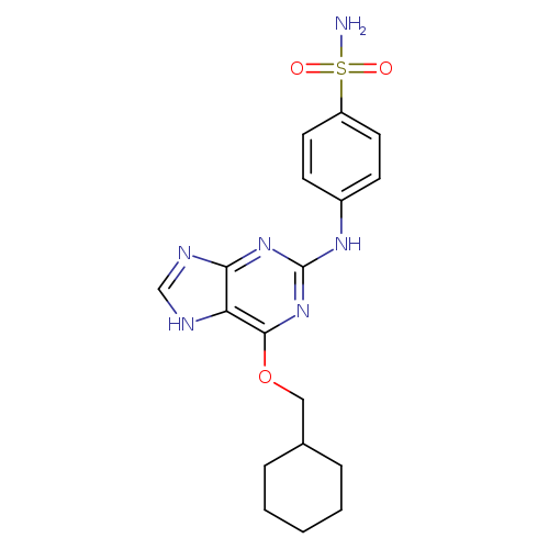 NS(=O)(=O)c1ccc(cc1)Nc1nc(OCC2CCCCC2)c2c(n1)nc[nH]2