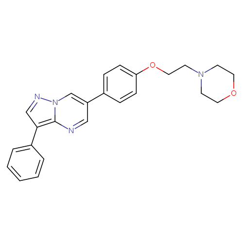 O1CCN(CC1)CCOc1ccc(cc1)c1cnc2n(c1)ncc2c1ccccc1