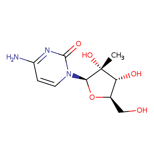 OC[C@H]1O[C@H]([C@]([C@@H]1O)(C)O)n1ccc(nc1=O)N