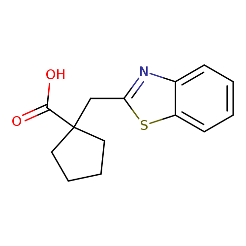OC(=O)C1(CCCC1)Cc1nc2c(s1)cccc2