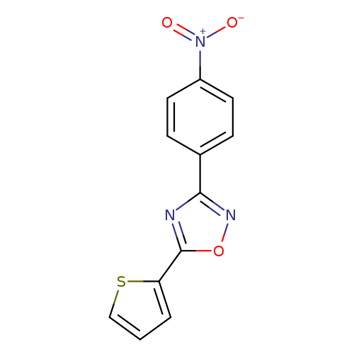 [O-][N+](=O)c1ccc(cc1)c1noc(n1)c1cccs1