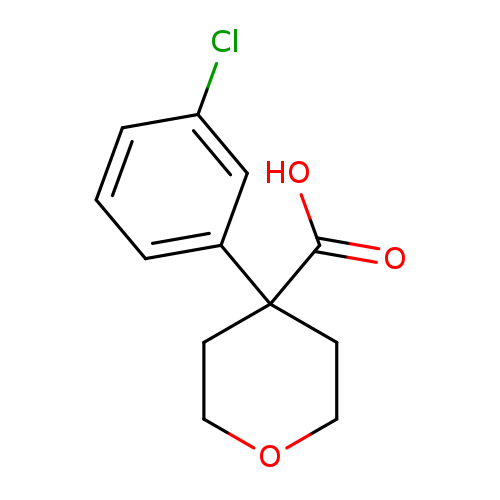 Clc1cccc(c1)C1(CCOCC1)C(=O)O