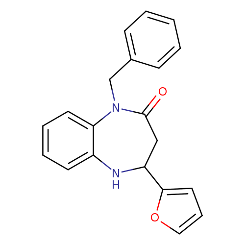 O=C1CC(Nc2c(N1Cc1ccccc1)cccc2)c1ccco1