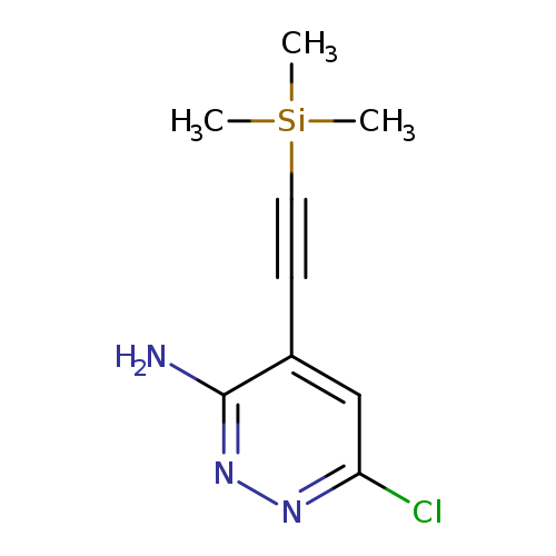 Nc1nnc(cc1C#C[Si](C)(C)C)Cl