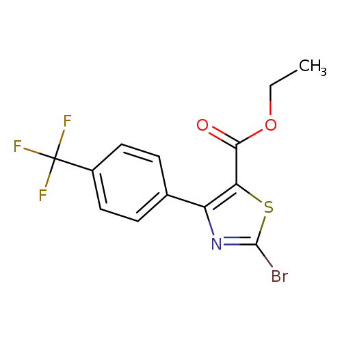 CCOC(=O)c1sc(nc1c1ccc(cc1)C(F)(F)F)Br