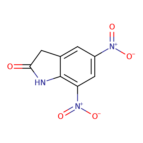 O=C1Cc2c(N1)c(cc(c2)[N+](=O)[O-])[N+](=O)[O-]
