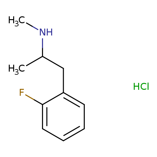 CNC(Cc1ccccc1F)C.Cl